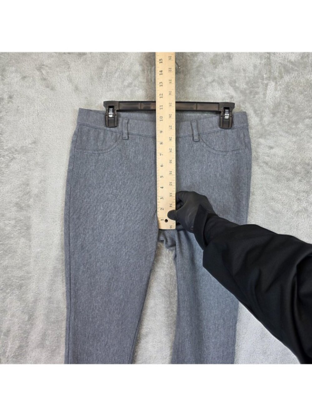 Uniqlo Jegging Pants Womens L Gray Knit Heattech Slim Elastic Waist Thermal - Picture 6 of 10